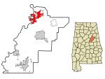 Talladega County Alabama Incorporated and Unincorporated areas Lincoln Highlighted